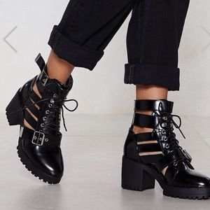 Cut out nasty gal combat boot